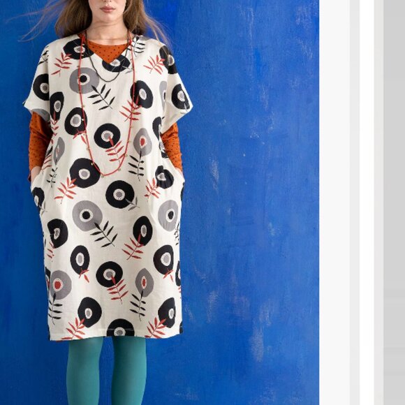 Gudrun Sjoden Dresses & Skirts - Gudrun Sjoden Julie Cotton Voile Floral V Neck Dress L